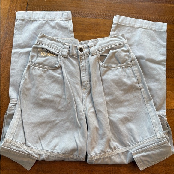 Kickers Light Gray Cargo Pants women size 26 - Picture 2 of 6